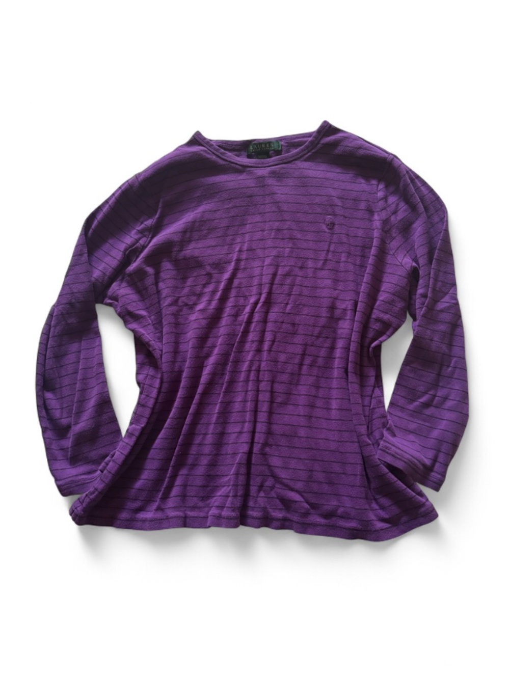 Vintage Lauren Ralph Lauren Purple Striped Long Sleeve Top